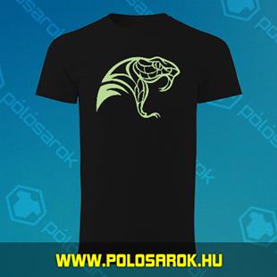 Kobra - unisex kereknyakú pamut póló - Fekete
