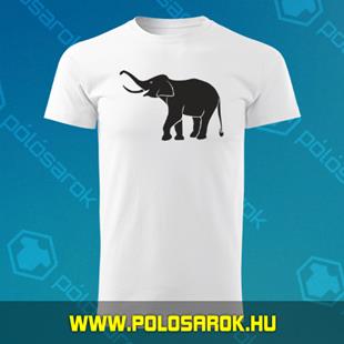 Elefánt 5 - Férfi kereknyakú pamut póló - Fehér